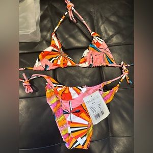 Pucci triangle bikini set size 46 brand new with travel pouch. Retail price $395